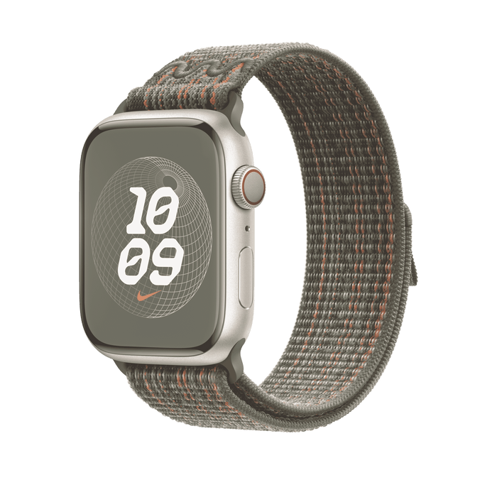 สาย Nike Sport Loop Sequoia/Orange สำหรับ Apple Watch 45มม.