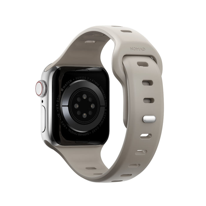สายนาฬิกา Sport Slim FKM สำหรับ Apple Watch 40,41 mm Beige - Silver Hardware