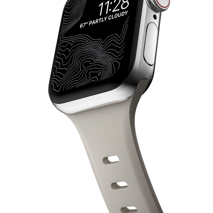 สายนาฬิกา Sport Slim FKM สำหรับ Apple Watch 40,41 mm Beige - Silver Hardware