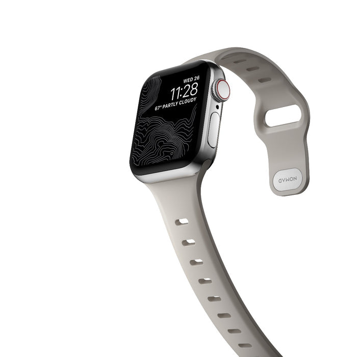 สายนาฬิกา Sport Slim FKM สำหรับ Apple Watch 40,41 mm Beige - Silver Hardware