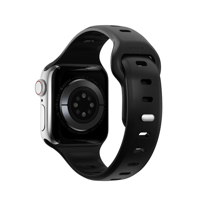 สายนาฬิกา Sport Slim FKM สำหรับ Apple Watch 40,41 mm Black - Silver Hardware