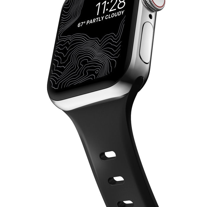สายนาฬิกา Sport Slim FKM สำหรับ Apple Watch 40,41 mm Black - Silver Hardware