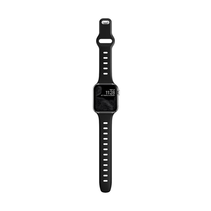 สายนาฬิกา Sport Slim FKM สำหรับ Apple Watch 40,41 mm Black - Silver Hardware