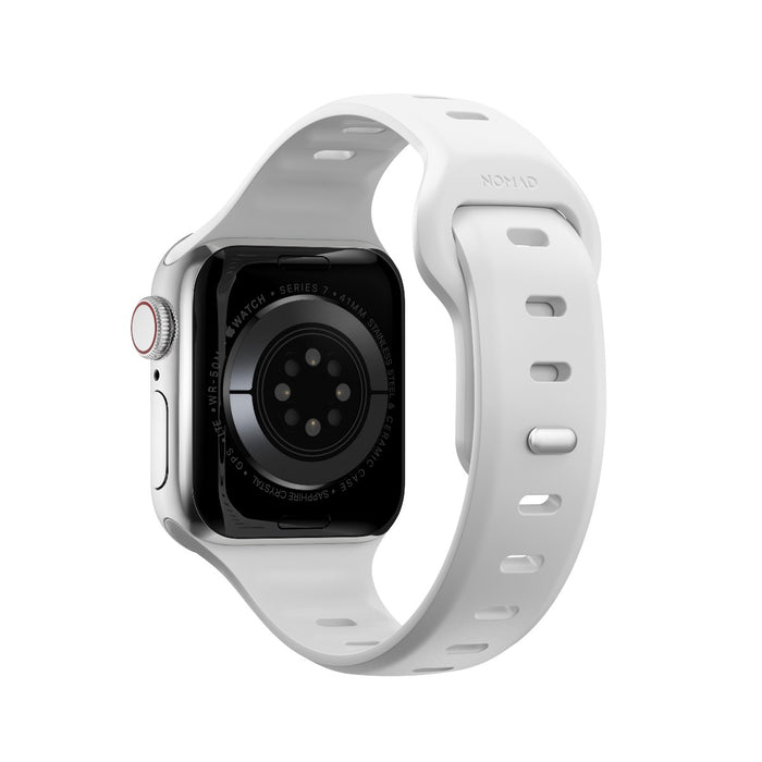 สายนาฬิกา Sport Slim FKM สำหรับ Apple Watch 40,41 mm White - Silver Hardware
