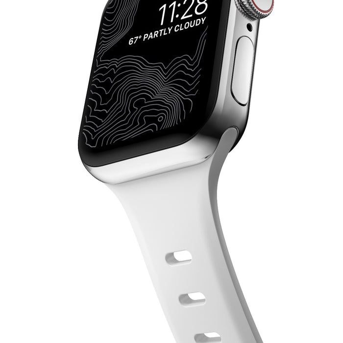 สายนาฬิกา Sport Slim FKM สำหรับ Apple Watch 40,41 mm White - Silver Hardware
