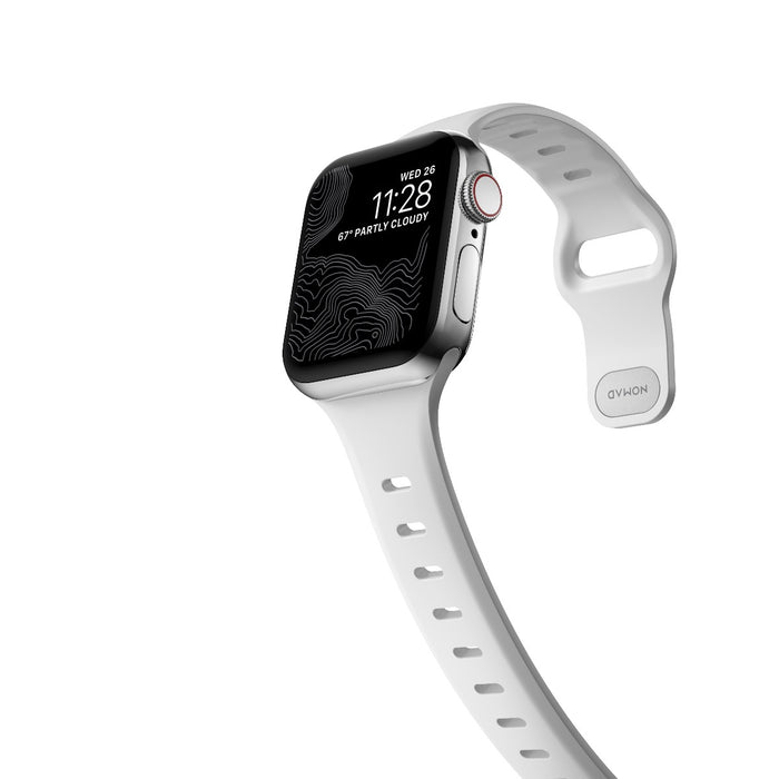 สายนาฬิกา Sport Slim FKM สำหรับ Apple Watch 40,41 mm White - Silver Hardware