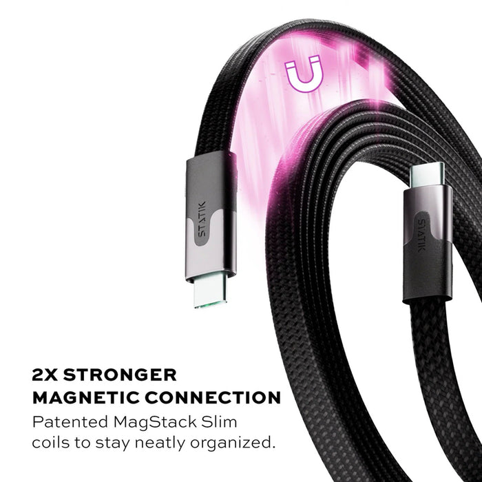 สายชาร์จ Statik MagStack Slim Pro USB-C to USB-C ความยาว 1 เมตร สีดำ