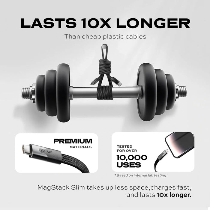 สายชาร์จ Statik MagStack Slim Pro USB-C to USB-C ความยาว 1 เมตร สีดำ