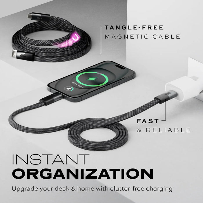 สายชาร์จ Statik MagStack Slim USB-A to USB-C ความยาว 1 เมตร สีดำ