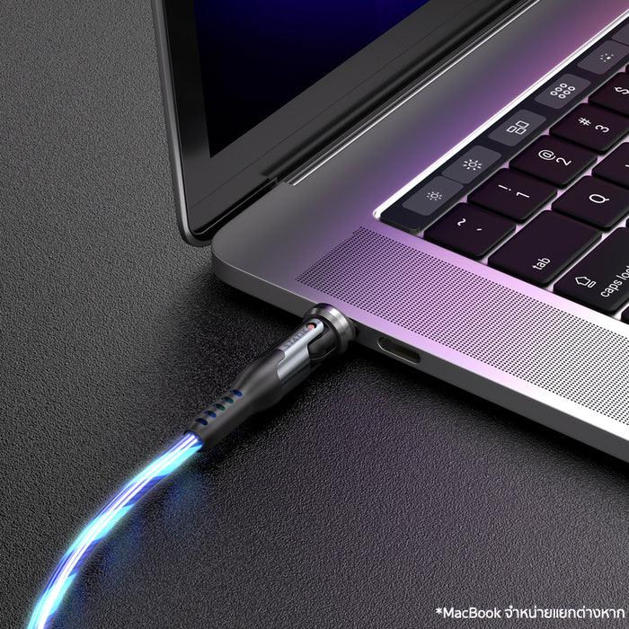 สายชาร์จ Statik PowerPivot, Glowing LED, USB-C to USB-C ความยาว 1 เมตร