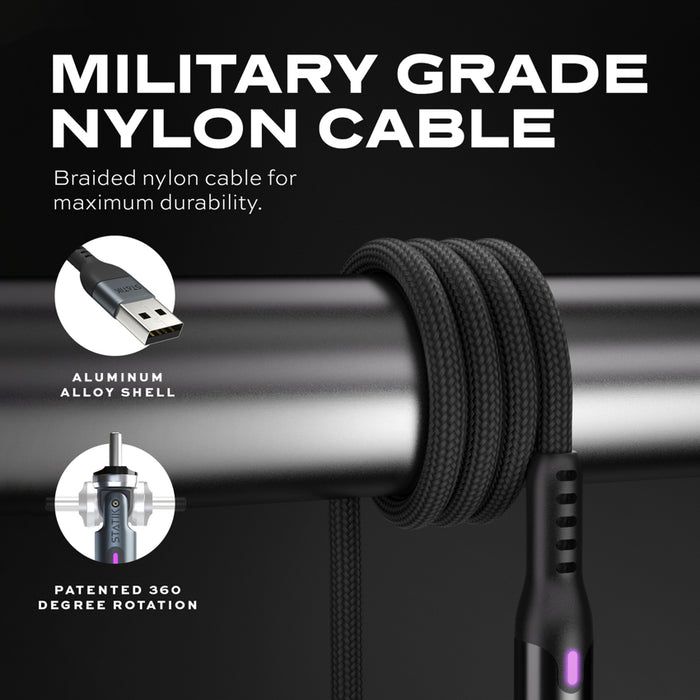 สายชาร์จ Statik PowerPivot Nylon Braided, USB-A to USB-C (2 เมตร)