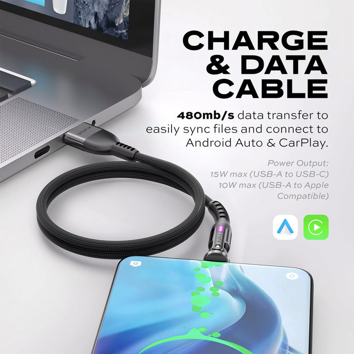 สายชาร์จ Statik PowerPivot Nylon Braided, USB-A to USB-C (2 เมตร)