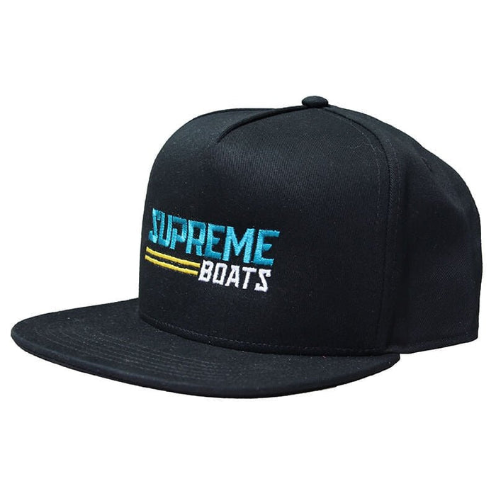 Supreme Boats Label Cap in Black - BoardCo