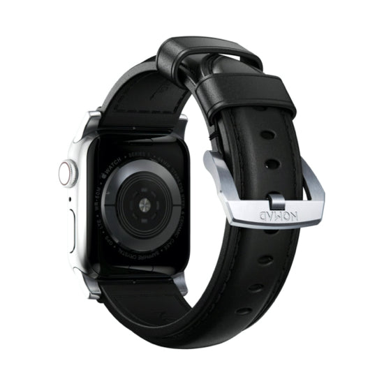 สายนาฬิกาหนัง Traditional สำหรับ Apple Watch 42/44mm BK สี Silver Buckle