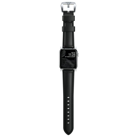 สายนาฬิกาหนัง Traditional สำหรับ Apple Watch 42/44mm BK สี Silver Buckle