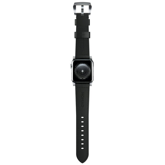 สายนาฬิกาหนัง Traditional สำหรับ Apple Watch 42/44mm BK สี Silver Buckle