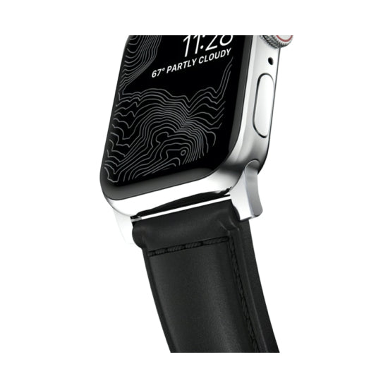 สายนาฬิกาหนัง Traditional สำหรับ Apple Watch 42/44mm BK สี Silver Buckle