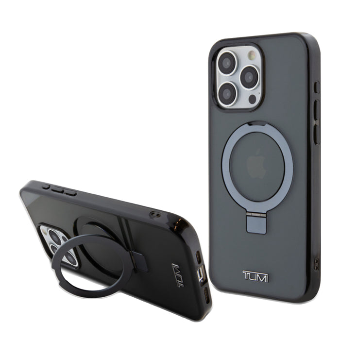 เคส Tumi Transparent PC TPU Mettalic Mag With Stand Function for iPhone 15 Pro Max สี Black