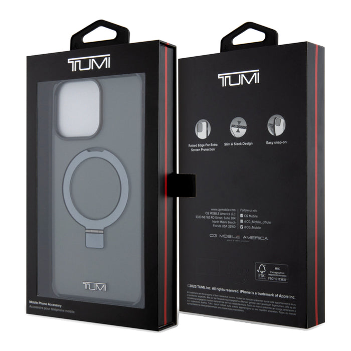 เคส Tumi Transparent PC TPU Mettalic Mag With Stand Function for iPhone 15 Pro Max สี Black