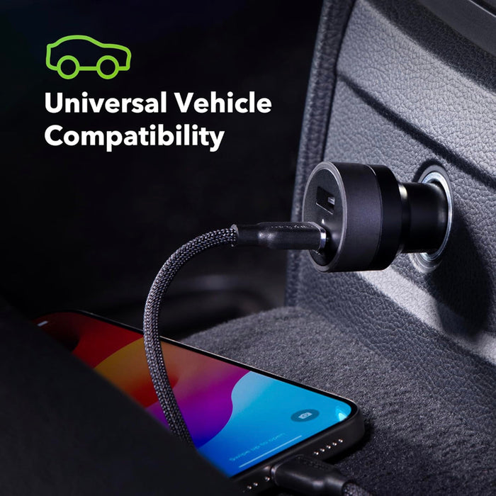 ที่ชาร์จมือถือในรถ USB-C to USB-A 42W สี ดำ