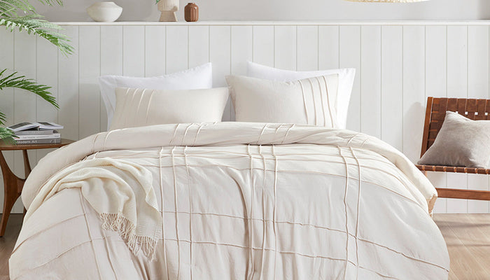 Walker Neutral Pleated Comforter